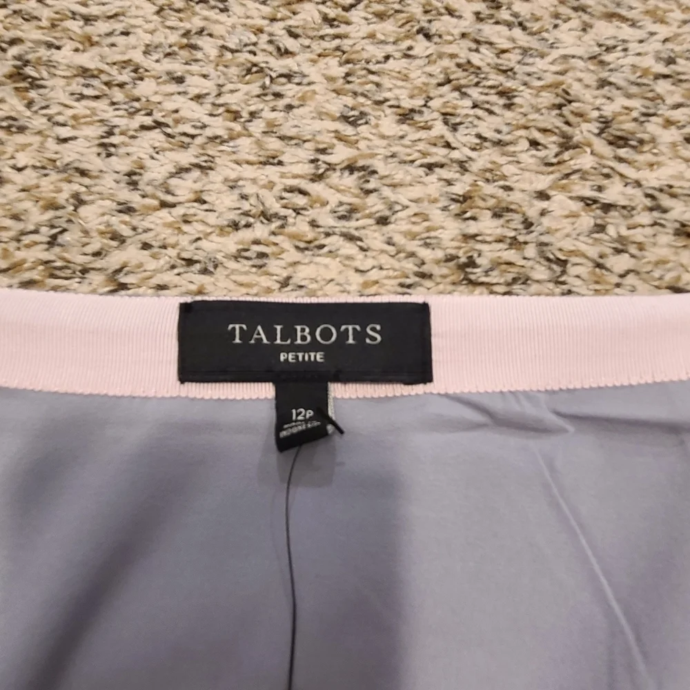 Talbots Buffalo Plaid Wool Blend Skirt Pink And Gray Size 12P Petite NWT